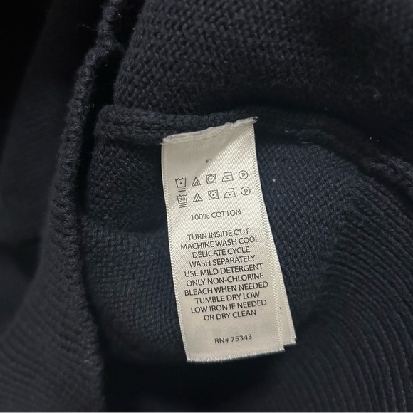 Aspen Navy Knit Quarter Zip Snowflake Pullover NWT Medium - Picture 4 of 5